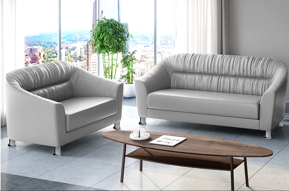 Кожаный офисный диван Райт - вид 8